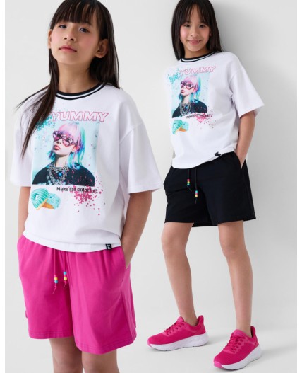 Шорты трикотажные для девочек, 2 шт в комплекте black, pink