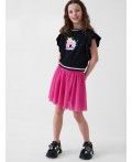 Джемпер трикотажный для девочек (футболка) black