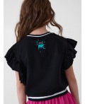 Джемпер трикотажный для девочек (футболка) black