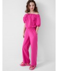 Комплект трикотажный для девочек: джемпер (футболка), брюки pink