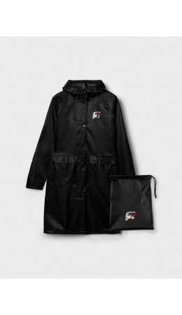 Плащ текстильный с полиуретановым покрытием для девочек (дождевик) черный