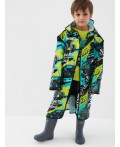 Плащ из полимерного материала для мальчиков (дождевик) зеленый