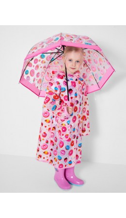 Плащ из полимерного материала для девочек (дождевик) разноцветный