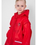 Плащ из полимерного материала для девочек (дождевик) красный