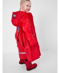 Плащ из полимерного материала для девочек (дождевик) красный