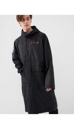 Плащ текстильный с полиуретановым покрытием для мужчин (дождевик) красный