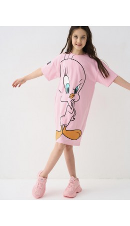 Платье трикотажное для девочек розовый