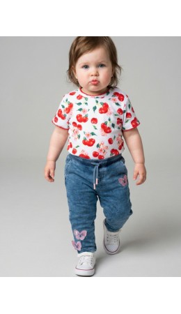 Брюки детские трикотажные для девочек blue