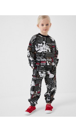 Комплект трикотажный для девочек: толстовка, брюки multicolor