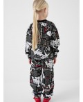 Комплект трикотажный для девочек: толстовка, брюки multicolor