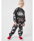 Комплект трикотажный для девочек: толстовка, брюки multicolor
