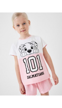 Фуфайка трикотажная для девочек (футболка) white, pale pink