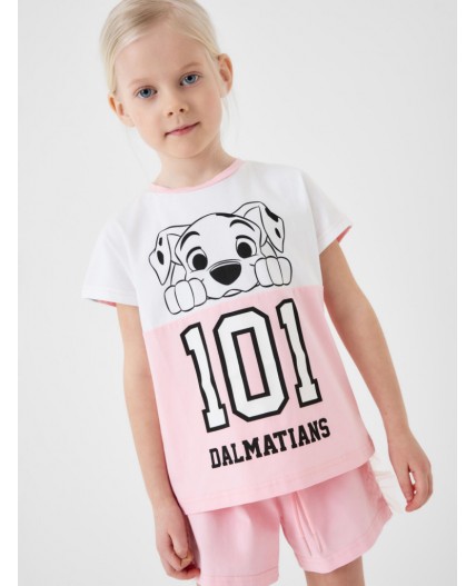 Фуфайка трикотажная для девочек (футболка) white, pale pink