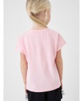 Фуфайка трикотажная для девочек (футболка) white, pale pink