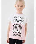 Фуфайка трикотажная для девочек (футболка) white, pale pink