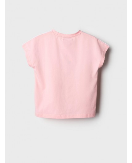 Фуфайка трикотажная для девочек (футболка) white, pale pink