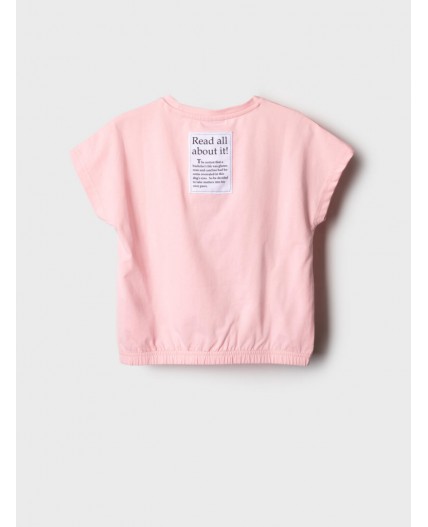 Фуфайка трикотажная для девочек (футболка) pale pink