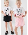 Шорты трикотажные для девочек, 2 шт в комплекте black, pale pink
