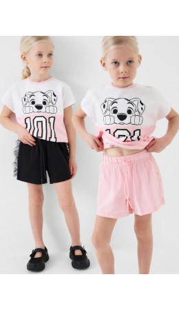 Шорты трикотажные для девочек, 2 шт в комплекте black, pale pink