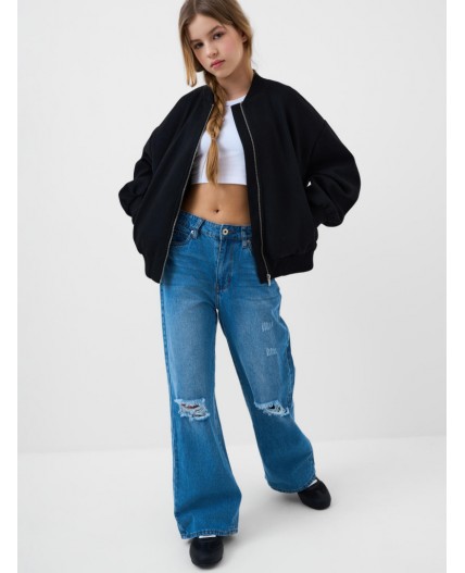 Куртка текстильная для девочек (бомбер) grey melange