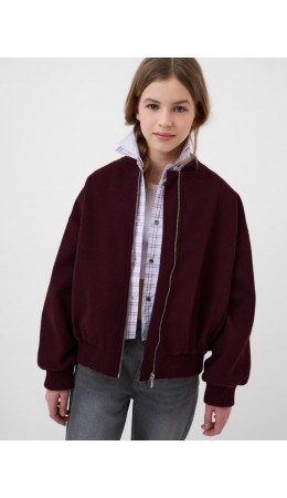 Куртка текстильная для девочек (бомбер) maroon