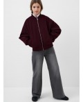 Куртка текстильная для девочек (бомбер) maroon