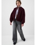 Куртка текстильная для девочек (бомбер) maroon