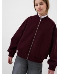 Куртка текстильная для девочек (бомбер) maroon