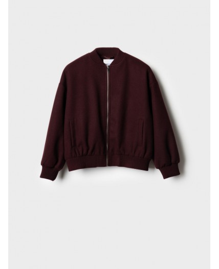 Куртка текстильная для девочек (бомбер) maroon