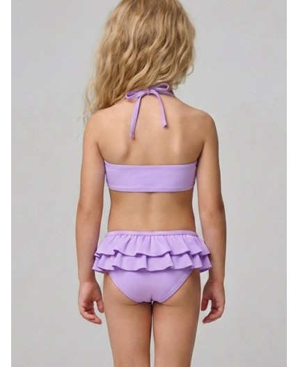 Купальный костюм трикотажный для девочек violet