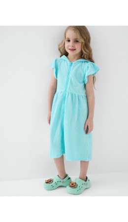 Халат трикотажный для девочек white, light blue