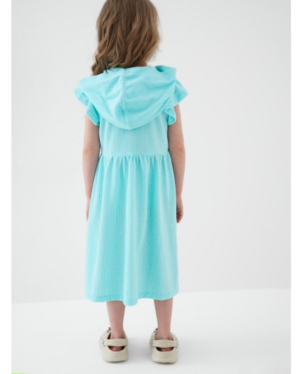 Халат трикотажный для девочек white, light blue