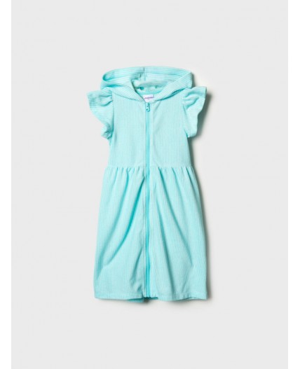 Халат трикотажный для девочек white, light blue