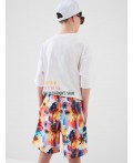 Шорты текстильные плавательные для мальчиков, длинные white, orange