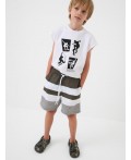 Шорты текстильные плавательные для мальчиков, длинные white, dark green