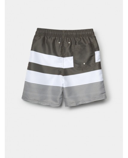 Шорты текстильные плавательные для мальчиков, длинные white, dark green