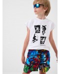 Шорты текстильные плавательные для мальчиков, средней длины multicolor