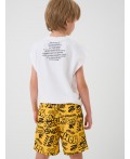 Шорты текстильные плавательные для мальчиков, длинные yellow, black