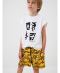 Шорты текстильные плавательные для мальчиков, длинные yellow, black