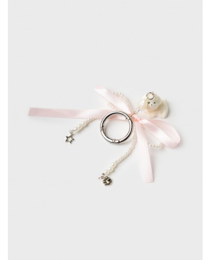 Брелок для девочек белый,розовый