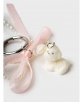Брелок для девочек белый,розовый