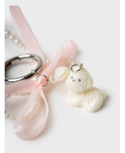 Брелок для девочек белый,розовый