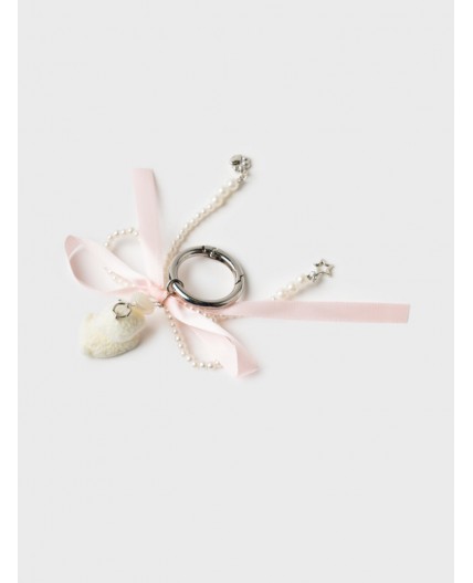 Брелок для девочек белый,розовый