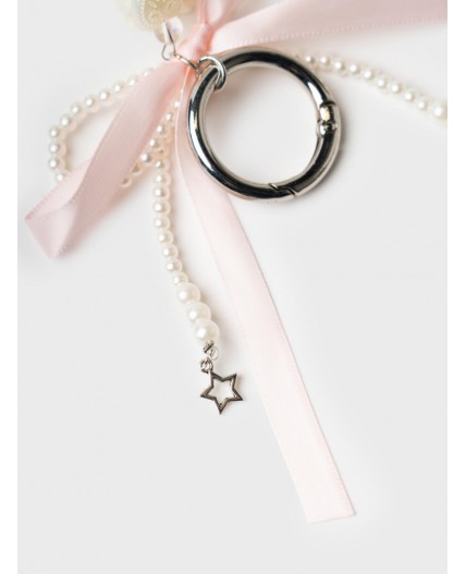 Брелок для девочек белый,розовый