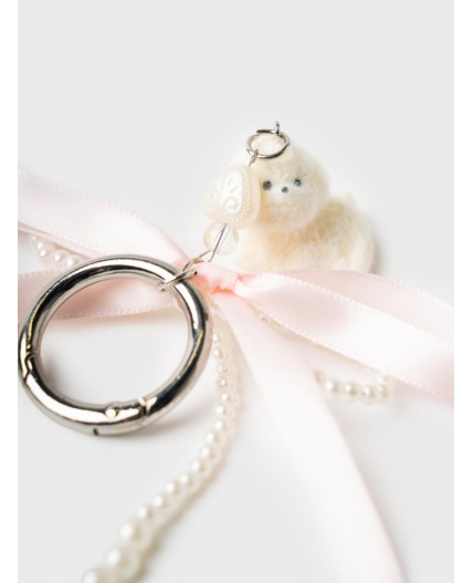 Брелок для девочек белый,розовый