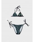 Купальный костюм трикотажный для девочек black, light green, double black