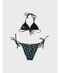 Купальный костюм трикотажный для девочек black, light green, double black