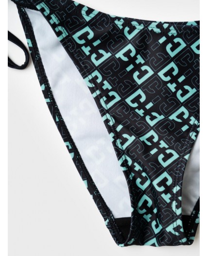 Купальный костюм трикотажный для девочек black, light green, double black