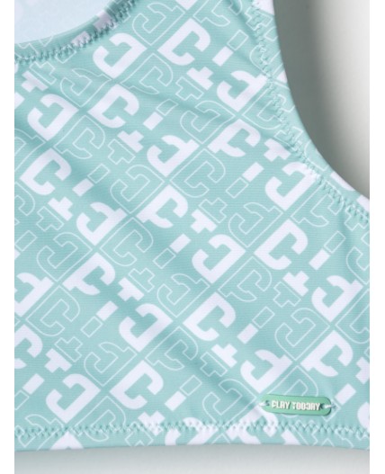 Купальный костюм трикотажный для девочек white, light green