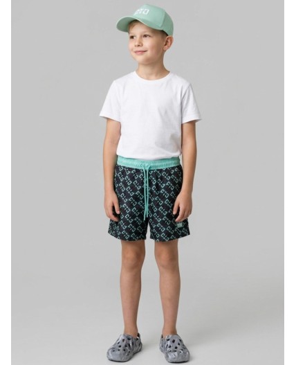 Шорты текстильные плавательные для мальчиков, средней длины light green, double black